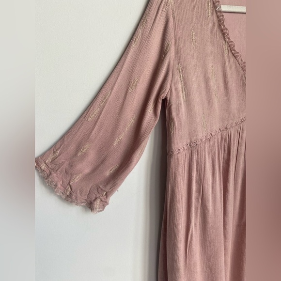 Darling Blue Rain Mauve Baby Doll Dress High Low Hem Size Medium - Picture 4 of 6